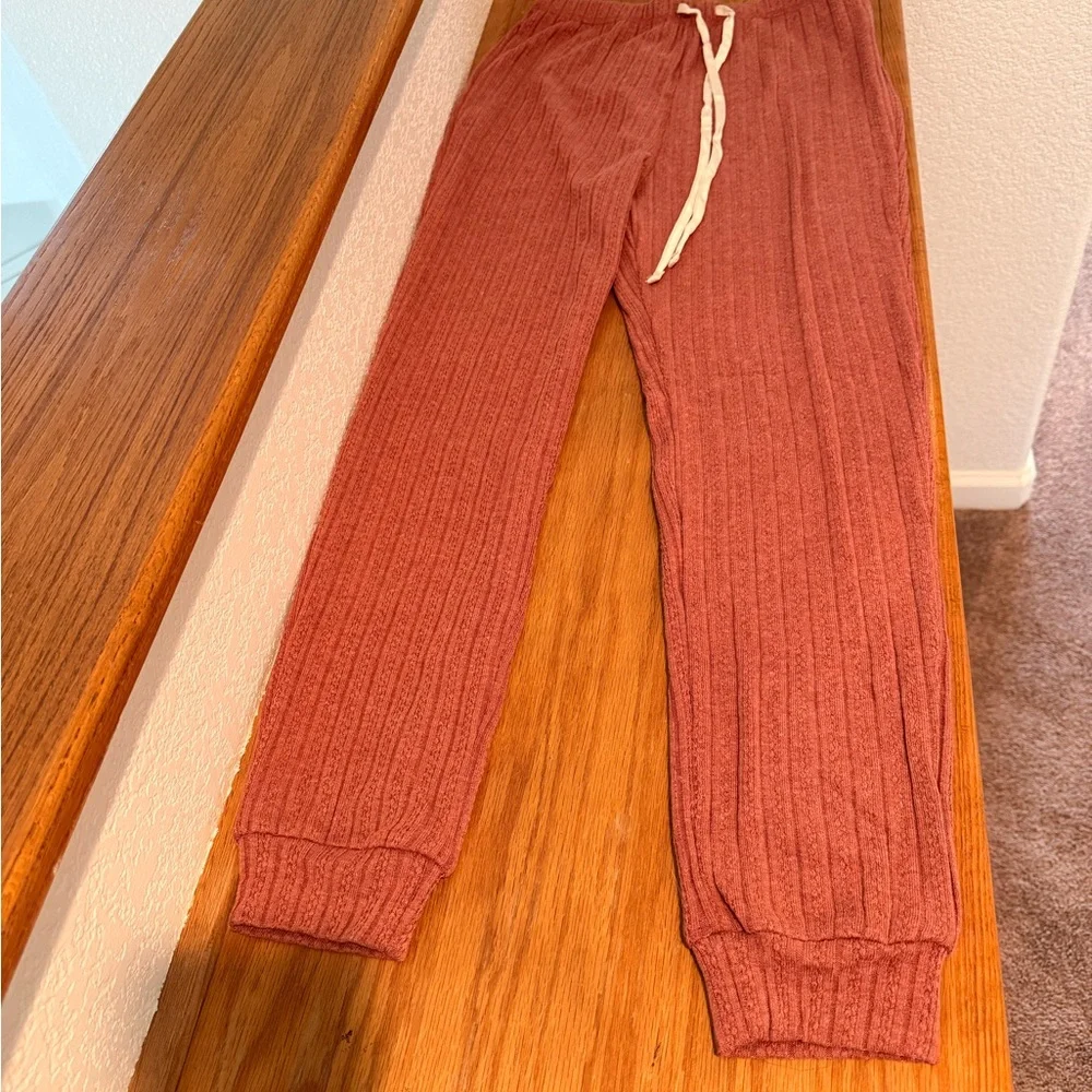 NWT Blu Pepper Cream Cardigan Sweater, top, and dusty rose lounge 3 piece set - Picture 3 of 8